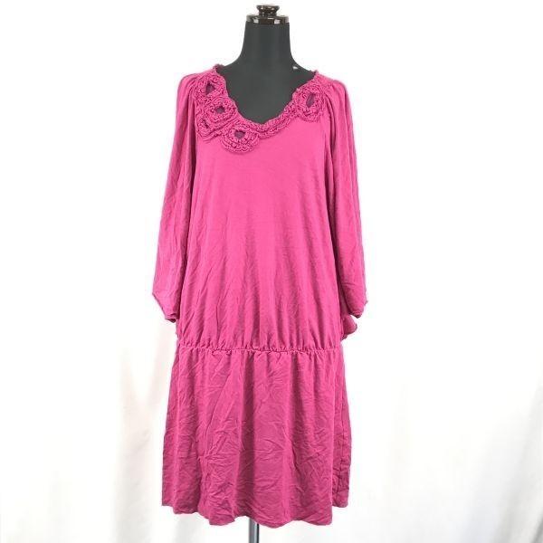 Vivienne Tam Knee-Length Dress with Poncho Sleeves/Size 0/Pink/(USED)
