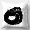 Cute Cat Pillowcase  Square Sofa Pillow Cover Watercolor Loving  Cushion cover