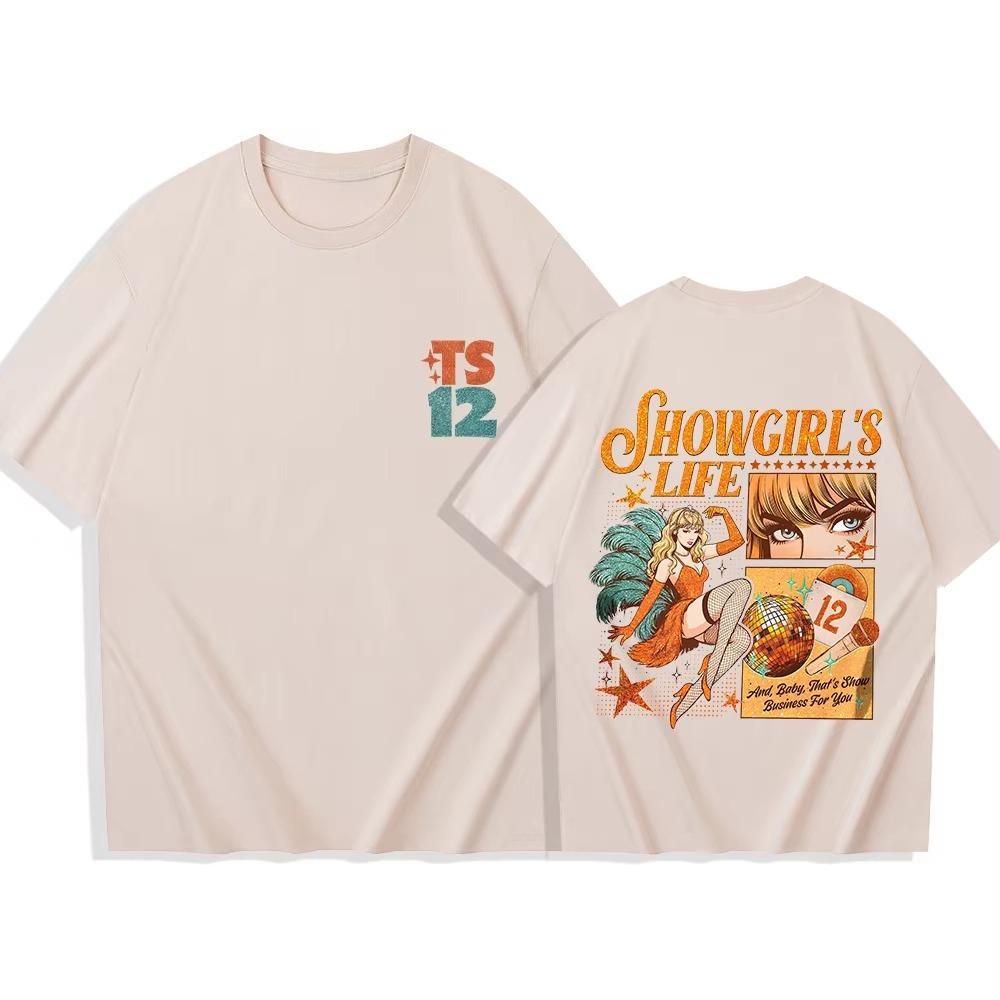 TS New Album the Life of a Showgirl 2026 Spring summer new Fashion TShirt Women Men Harajuku Oneck Casual Shirt Gift
