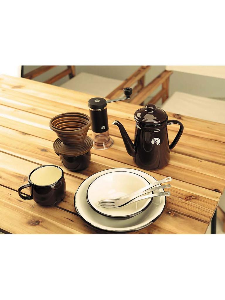 Captain Stag Enamel Coffee Pot, 1.1L, Brown, UH-526