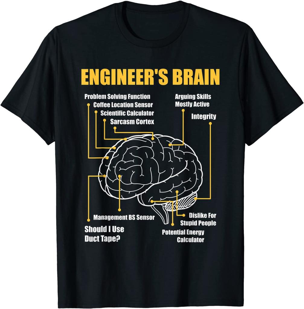 Engineers Brain  Funny Sarcastic Engineering Gift TShirt for Men Women Graphic T Shirts