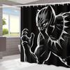 1pc Marvel Black Panther Waterproof Polyester Shower Curtain with Hooks, Machine Washable, Cartoon Pattern, Arts Theme, All-Se
