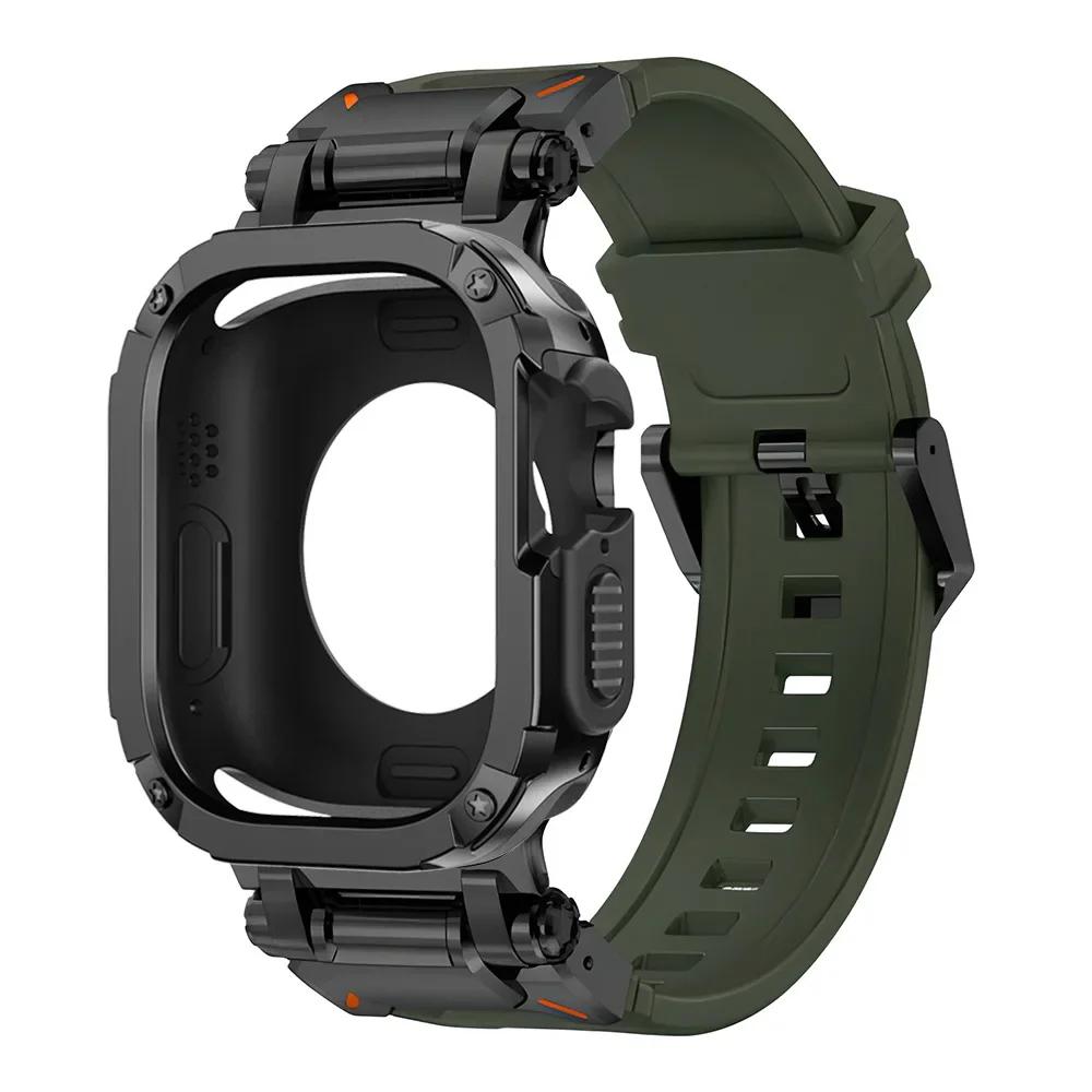 Silikonarmband+TPU-Hülle für Apple Watch Armband Ultra2 10 46mm 49mm 44mm 45mm Schutzhülle Armband für IWatch Serie 9 8 7 6 SE