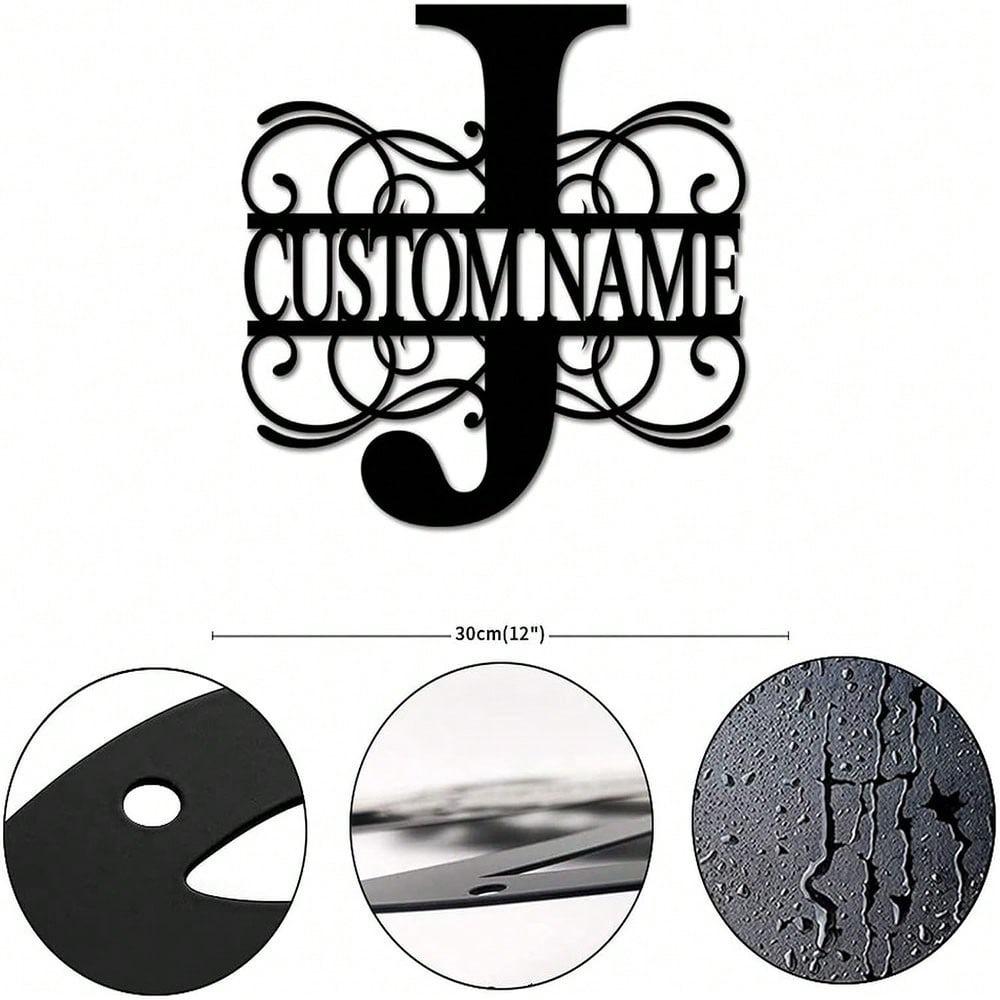 Personalized Metal Wall Art Custom Initials Family Name Light Beam Design Iron Steel Decor Home Porch Garden Gift Birthday