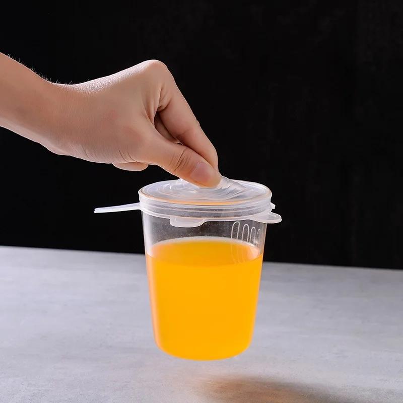 6PCS Silicone Stretch Lids Universal Silicone Food Wrap Bowl Pot Lids Silicone Cover Pan Cooking Kitchen Accessories Supplies