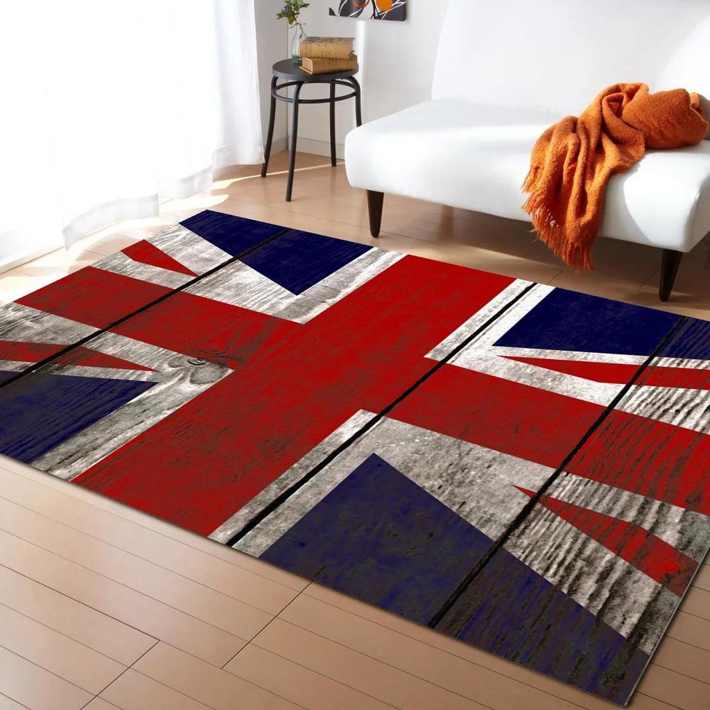 Tappeto Retro con Motivo Bandiera Britannica per Soggiorno Tappeti Grandi Area Tappeti per Camera da Letto Moderno Arredamento Soggiorno Tappetino Tappeto