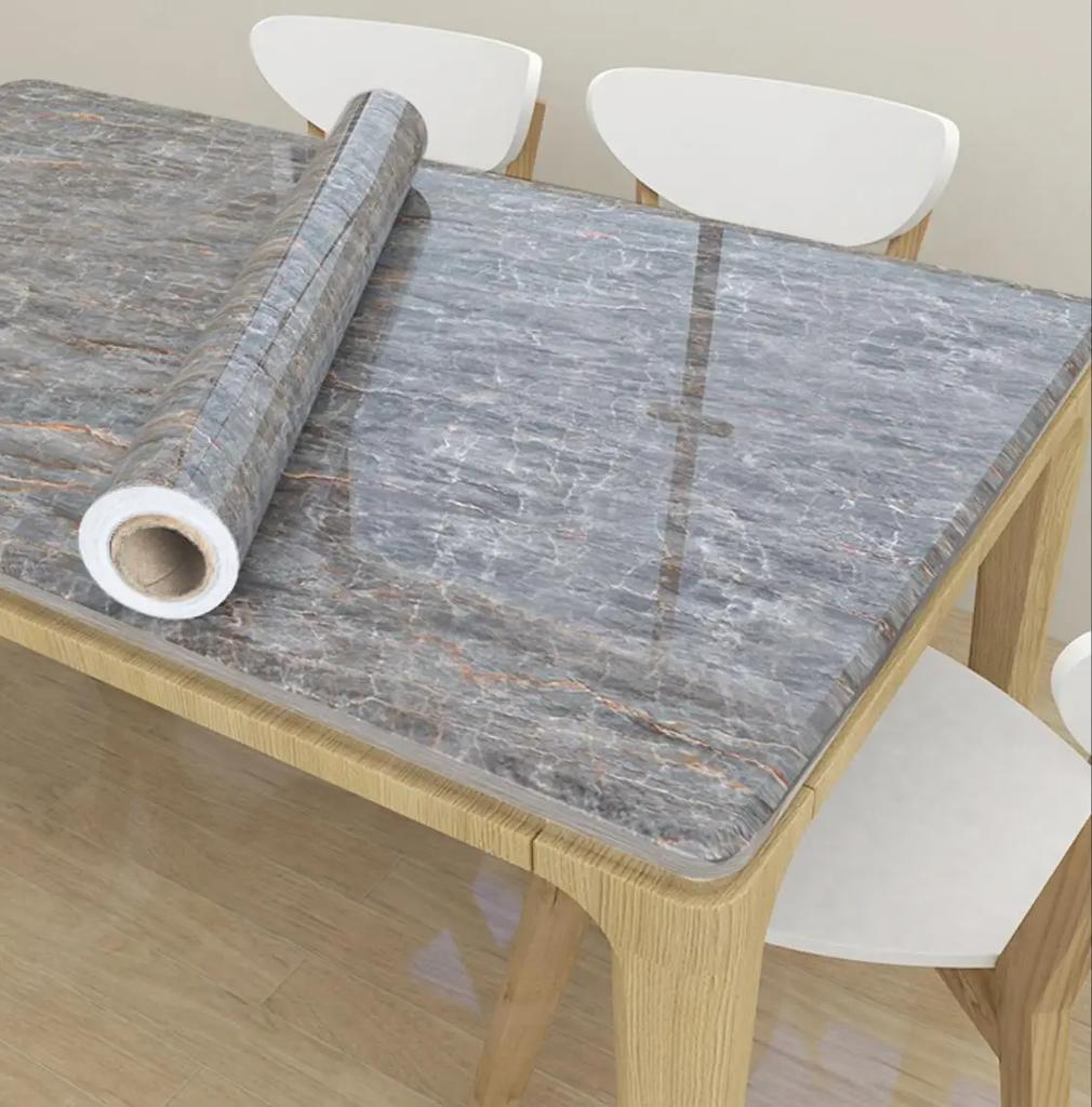 New Marble Desktop Stickers Kitchen Renovation Furniture Self-adhesive Waterproof Oil Resistant Dining Table Gray Wallpaper