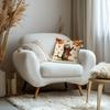 Fall Cat With Red Scarf Print Throw Pillow Cover, Cute Autumn Tabby Cat With Maple Leaves Decorative Cushion