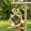 Yousheng Wooden Parrot Swing Hanging Bird Perch Bird Chew Toy Birdcage Pet Accessory for Cockatiels Lovebirds