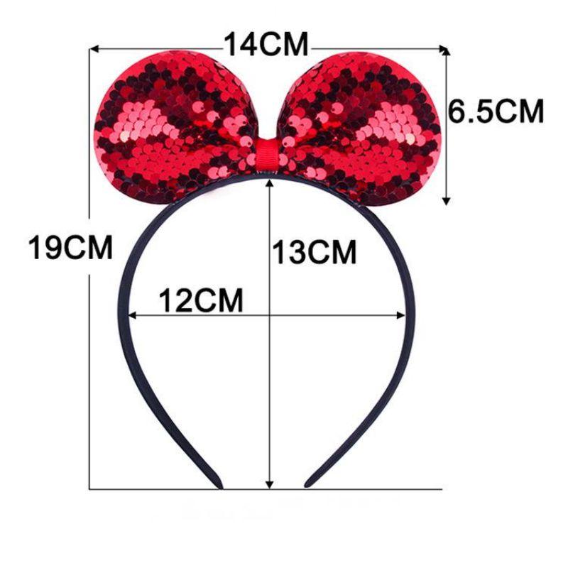 Shiny Sequin Mouse Ear Headband Cute Hair Hoop for Girls & Women Theme Birthday Party Accessory