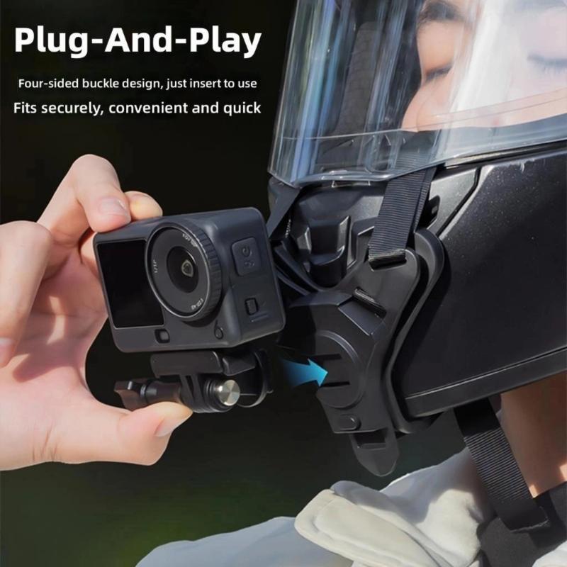 Wide Compatible Helmet Camera Mount Holder with Quick Release and Adjustable Angle for Action Videos