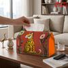 1pc Tiger Floral Tissue Box Suitable for Kitchen, Living Room, Car & Parties - Reusable Napkin Dispenser with Tiger Flower, Compact Desktop Storage Fo
