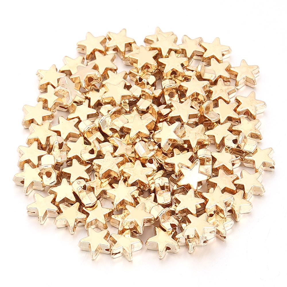 200pcs/lot 6mm Star CCB Beads Pentagram Bead Spacer Beads For Jewelry Making DIY Bracelet Necklace Plastic Loose Beads Wholesale