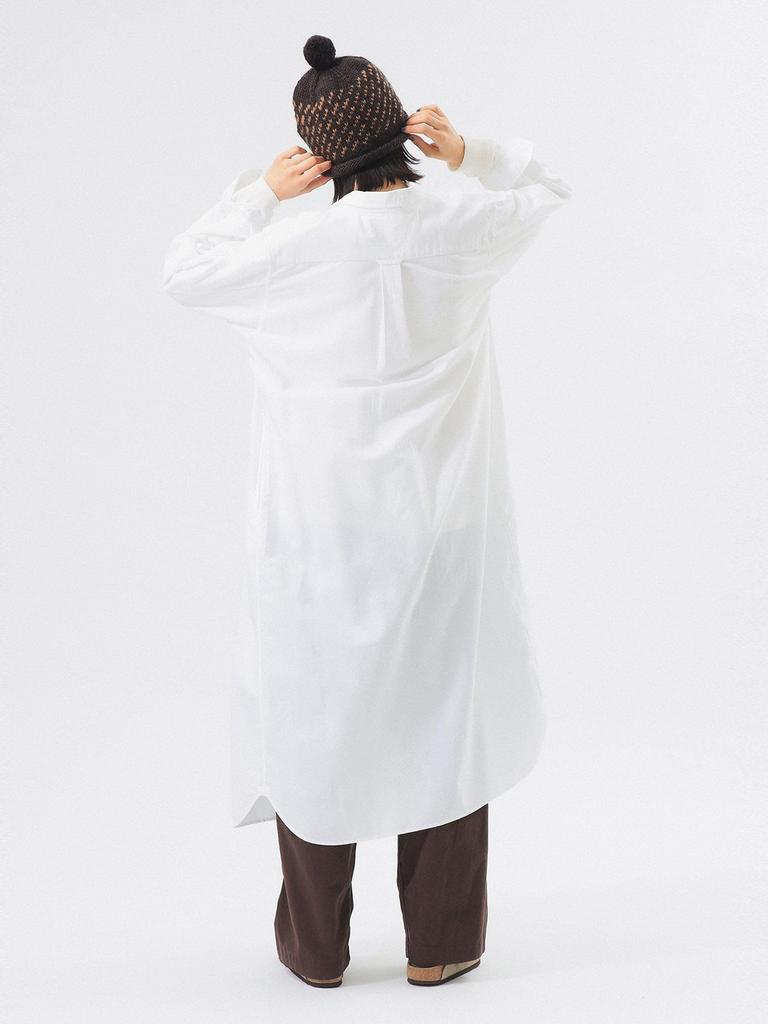 Beams Boy Women's Oxford BD Dress, Long Sleeve, White, One Size