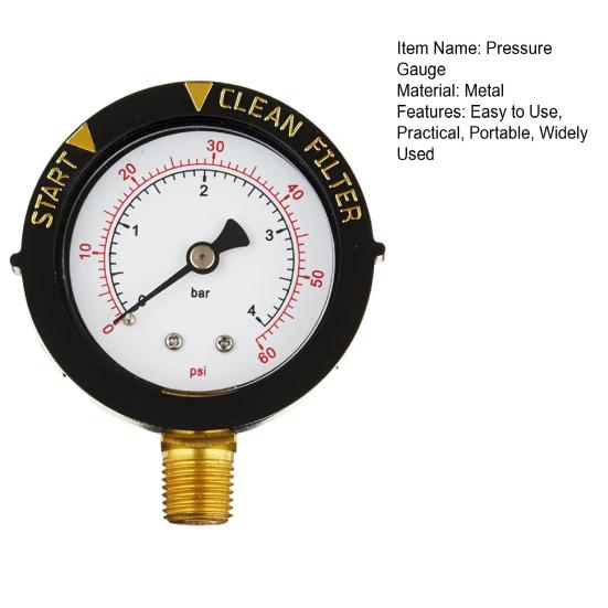 Přenosný měřič tlaku bazénového filtru 0-60 Psi IP67 Vodotěsný Široce používaný Měřič tlaku vody Pumpa pro plavání