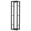 Metal Firewood Log Holder Tall Firewood Rack Indoor Outdoor Fireplace Wood Storage Shelf with Side Rails, Rust-Resistant, Black, 40W x 25D x 150H cm