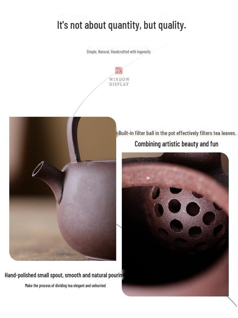 Zequan Purple Clay Ceramic Teapot - Handmade Traditional Gongfu Tea Set for Home Use
