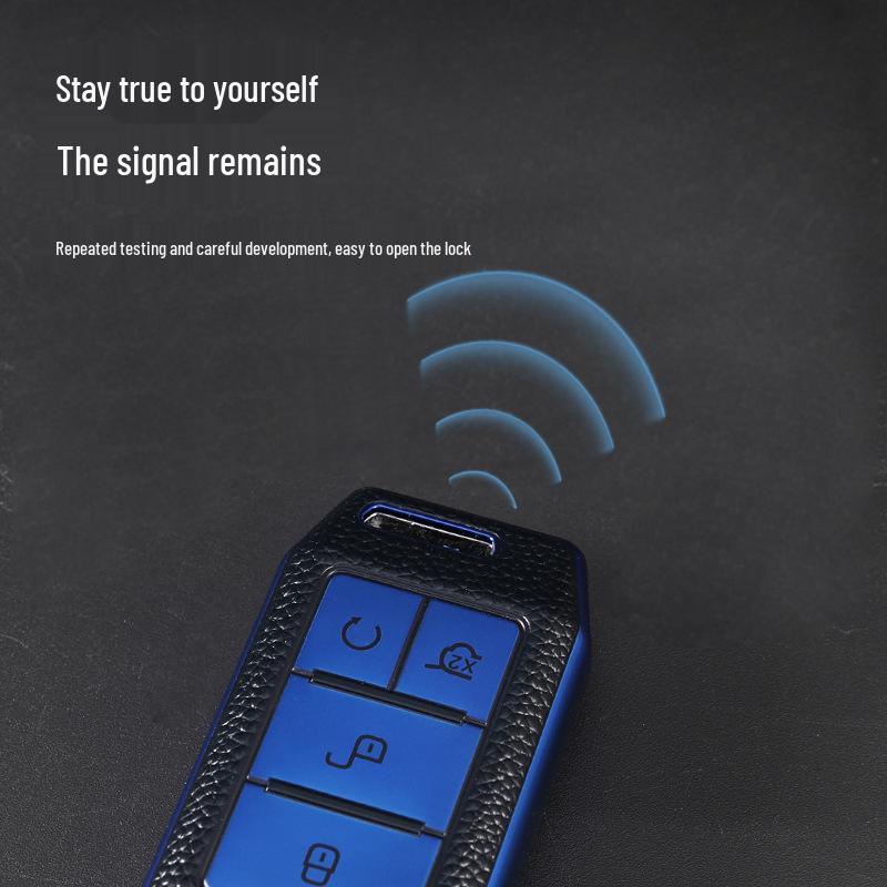 Leather Grain Key Cover for 2019 BYD Qin New Energy and E2/E3 Fuel Models