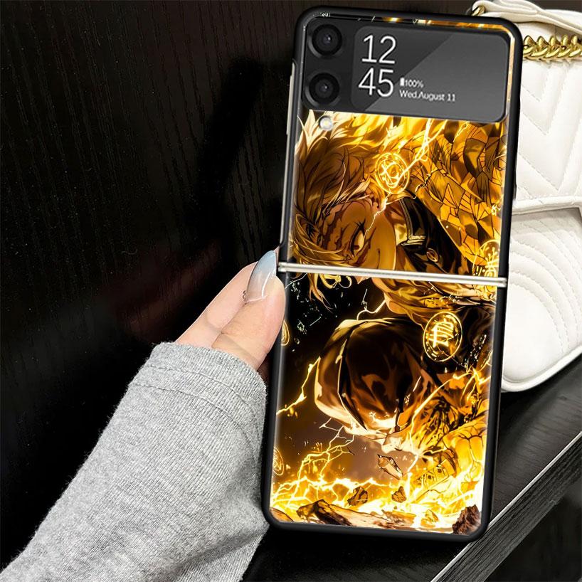 Demon Slayer Shinazugawa Sanemi Case for Samsung Galaxy Z Flip7 Flip6 Flip5 Flip4 Flip3 5G Hard Phone Shell Z Flip 7 6 5 4 3 Bla