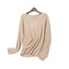 Pure Cashmere Long Sleeve Solid Color Pullover Sweater - Round Neck Base Layer (YFC076)