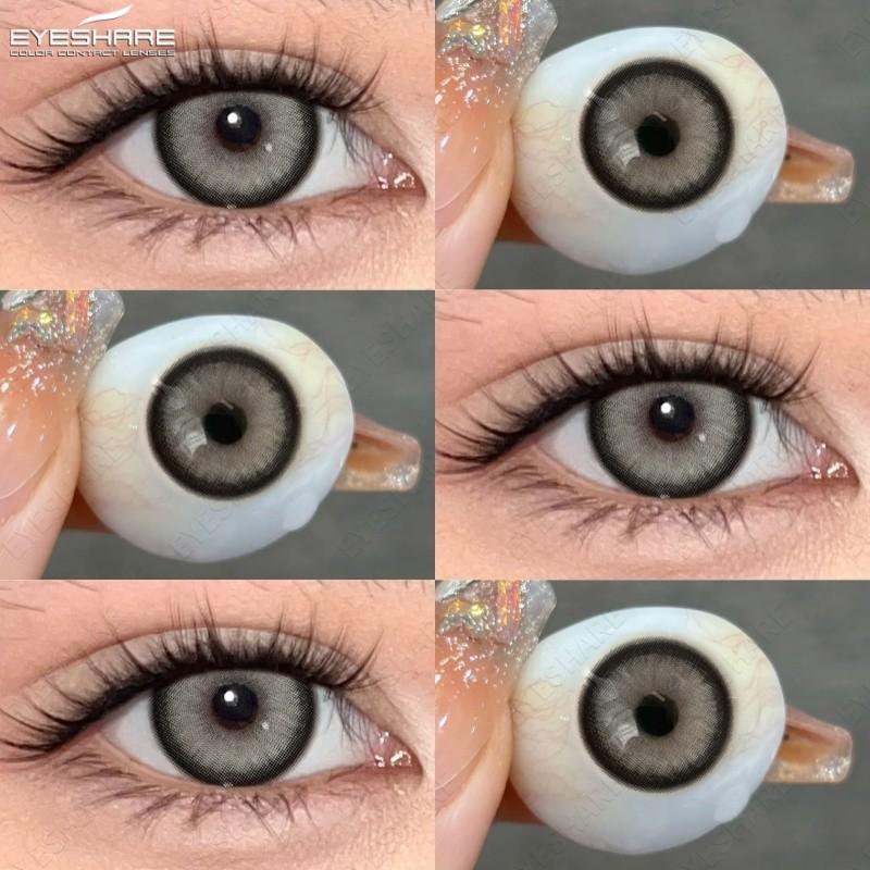 EYESHARE 2pcs Colored Contact Lenses for Eyes Softlens Normal Brown Lenses Gray Pupils Beauty Cosmetic