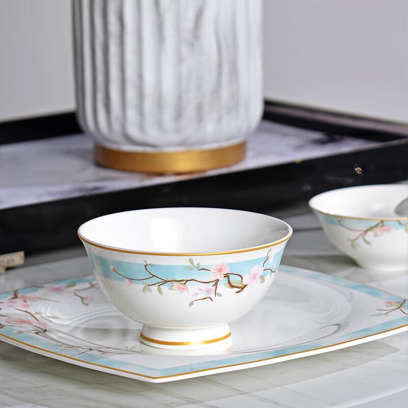 Tang Hui Qianye Taohua 29-Piece Bone China Dinnerware Set