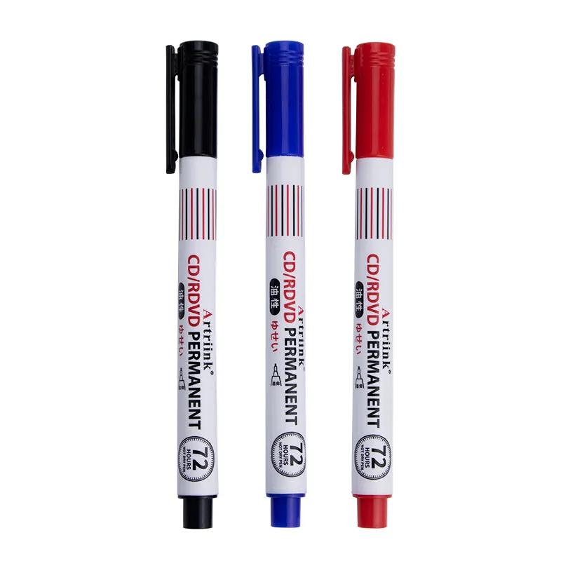 Waterproof Quick Drying Fine Tip Markers Blue Red Black Colored CD Oil Based Permanent Liquid Acrylic for Fabric Craft