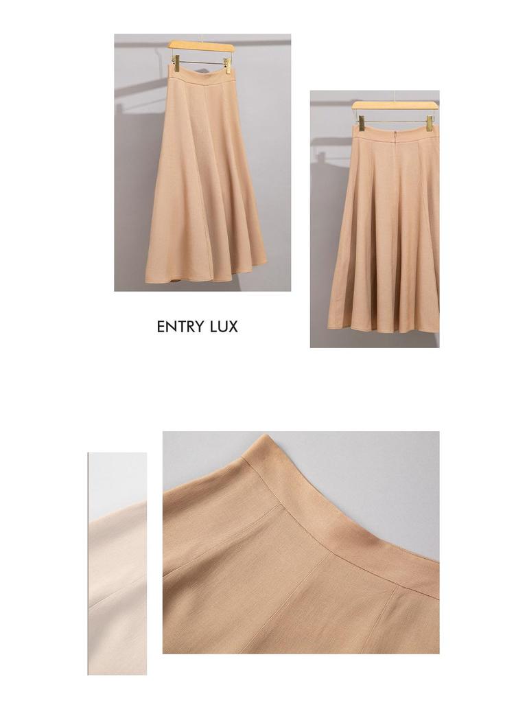 High-End Acetic Acid A-Line Drape Skirt - Women's Casual and Chic Spring/Autumn Umbrella Skirt