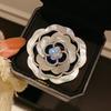 Camellia Rose Mother-of-Pearl Brooch – High-End Korean Style for Evening Wear