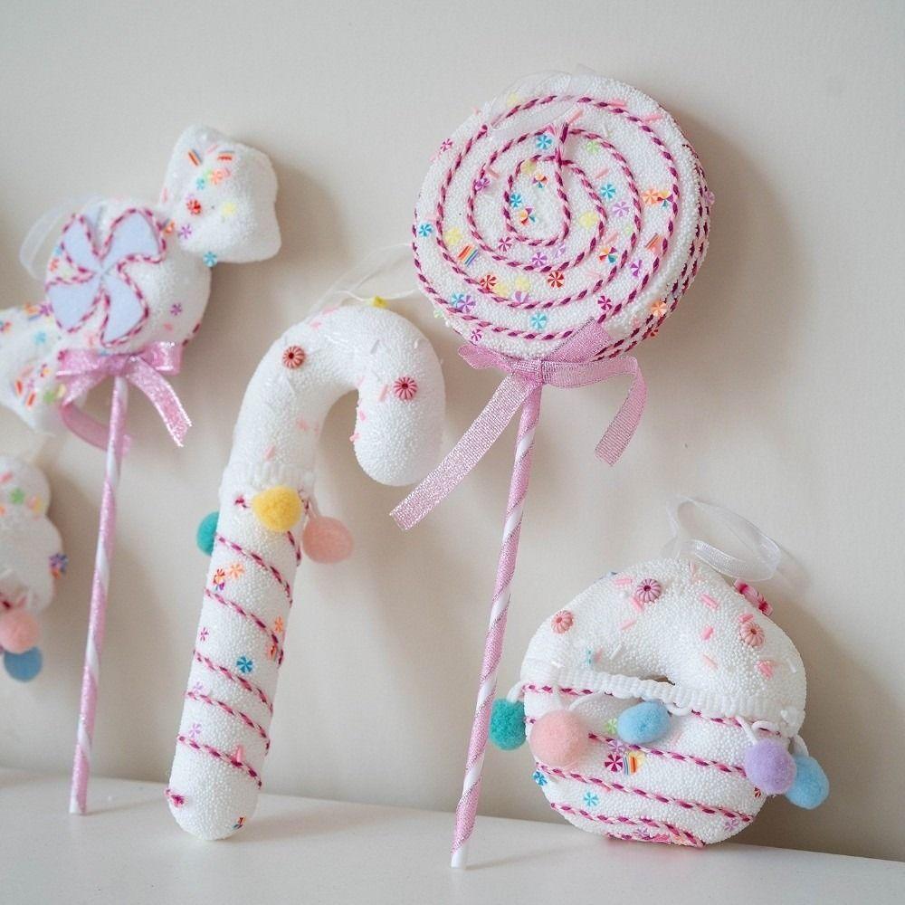Multicolor Christmas Candy Canes Pendant Foam Christmas Spheres  New Year