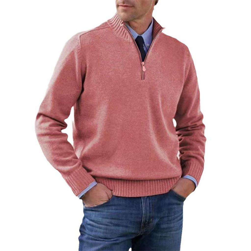 Men's  Big   Size  Knitting   Zipper  Keep   Warm  Base  Layer  Shirt  Sweater