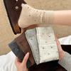 Female Autumn and Winter Retro All Kinds of Broken Flowers In The Tube Pile Pile Cotton Socks