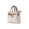 New MICHAEL KORS Emilia Canvas Square Handbag, Shoulder Bag, Crossbody Bag Small Women's Vanilla White 35H0GU5S1B-VANILLA
