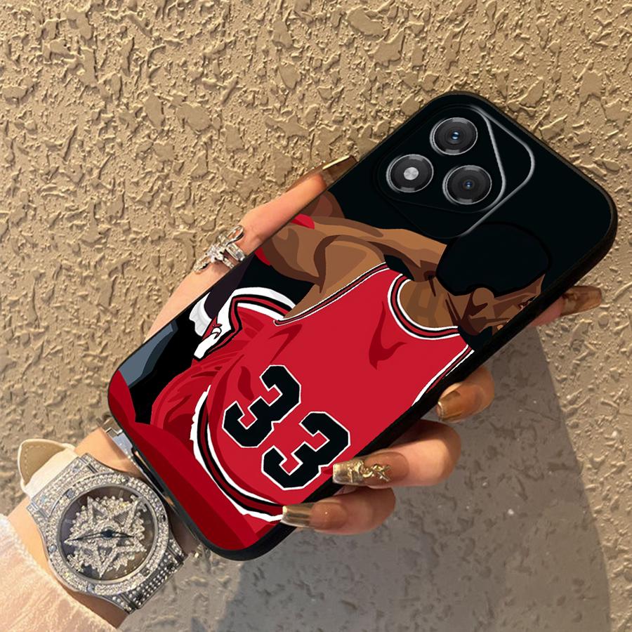 Black Soft Phone Cover Case for Honor Magic5Lite X7 70 90 8X 200 400 Lite X9a X8 X5b X6 Basketball Players Cool
