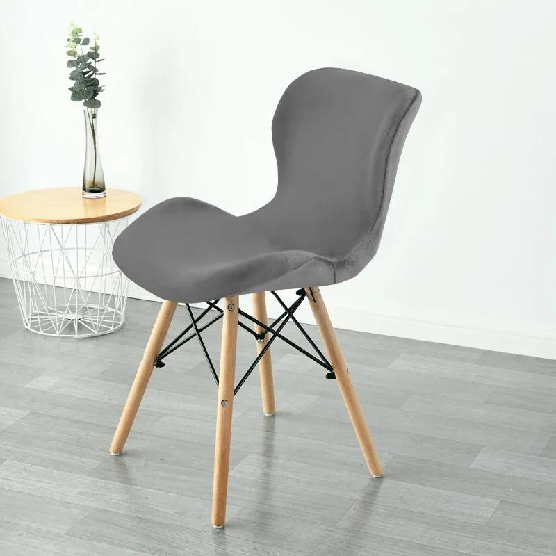 

1 шт. Мягкий бархатный чехол для стула, изогнутые чехлы для обеденных сидений, чехол для стула, чехол для барного стула Funda Silla Asiento, чехол для сиденья для кухни 1Pc