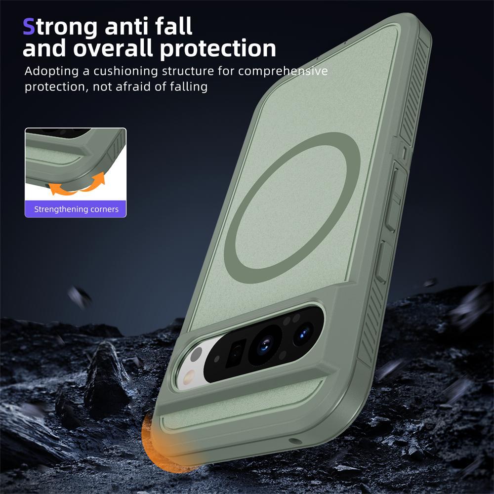Magsafe Hybrid Heavy Duty Armor for Magsafe Case Google Pixel 9 8 Pro 8A Otter Case Box Business Wireless Charging Magnetic Matte Cover