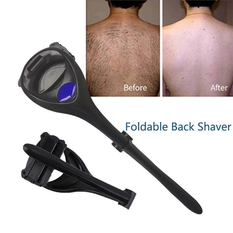Foldable Long Handle Back Scraper Razor - Painless Shaving Accessory with Durable Blade