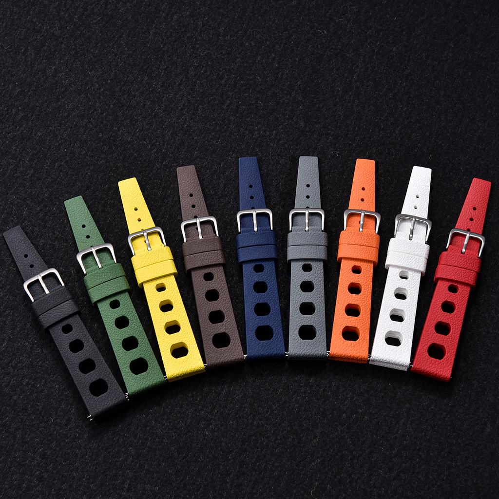 New Design Fluororubber FKM Watch Strap 20mm 22mm Tropical Strap Quick Release Watch Band For Traditional DivingWatch Accessorie