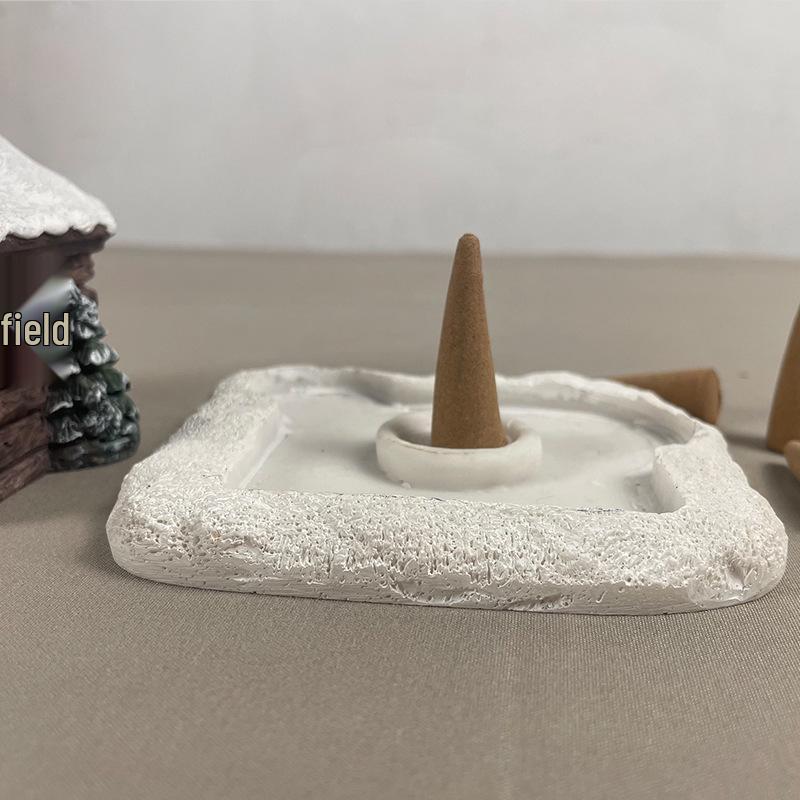 Christmas Chimney Snow House Resin Incense Burner - Home & Office Ornament