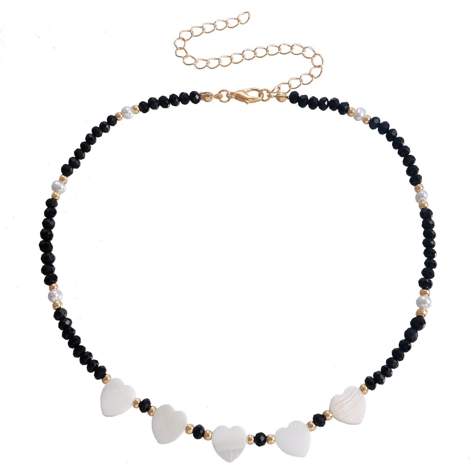 

Stylish essence summer colored crystal love white fritillary design sense vacation style cream sweet sister necklace