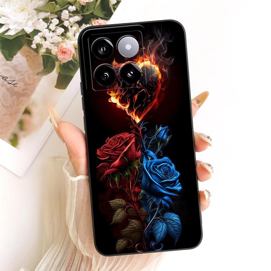 For Xiaomi Mi 14 Pro Case Cool Owl Dragon Painted Cover Soft Silicone Matte Phone Case For Xiaomi 14 Pro Mi14 5G Back Cover Bags