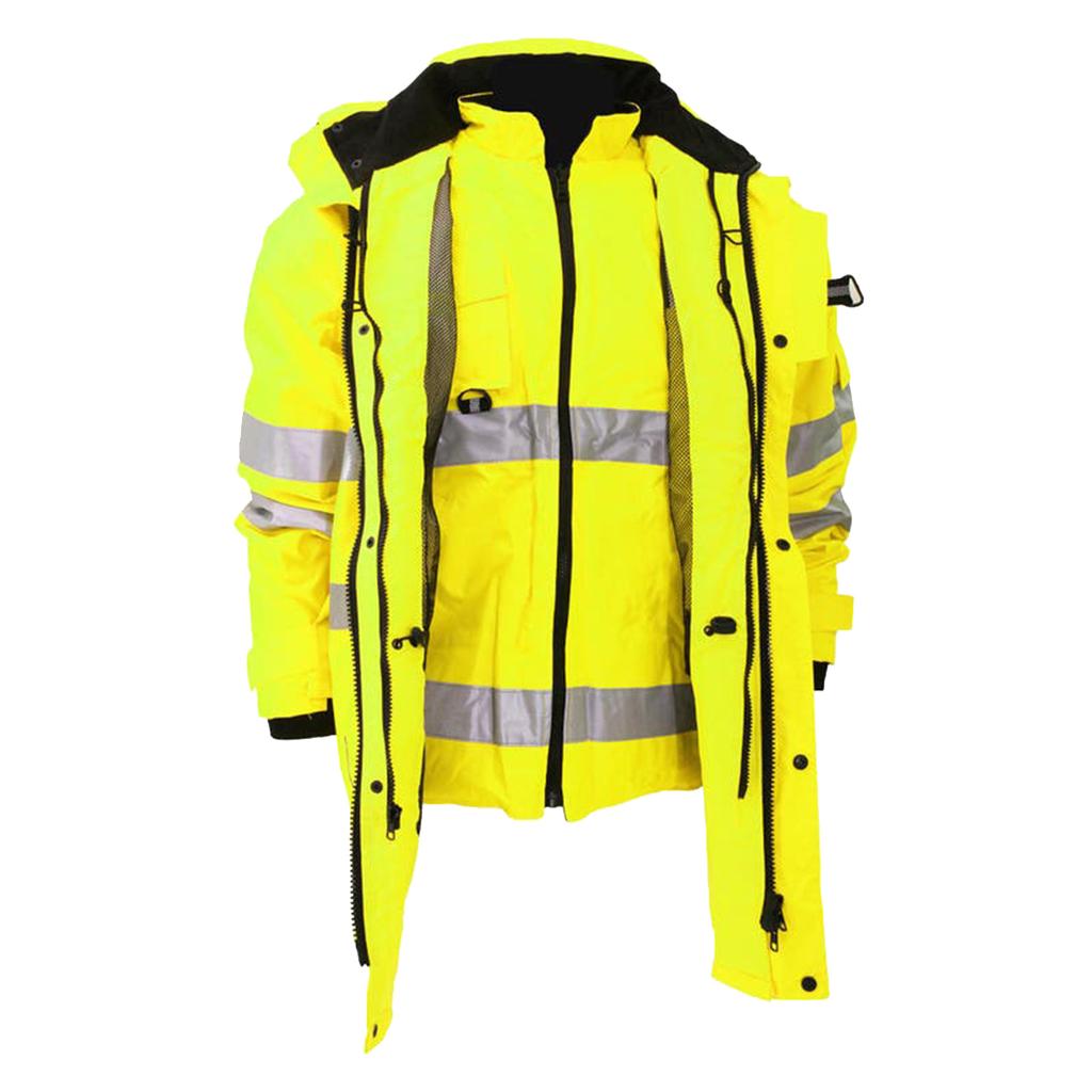 Yoko Hi Vis Multi-Function Breathable & Waterproof 7-In-1 Jacket (Pack Of 2)