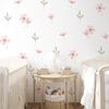 1Set Bedroom Girl Room Pastel Flower Botanical Plant Wall Decal Watercolor Meadow Floral Wall Sticker Playroom Living Room Decor