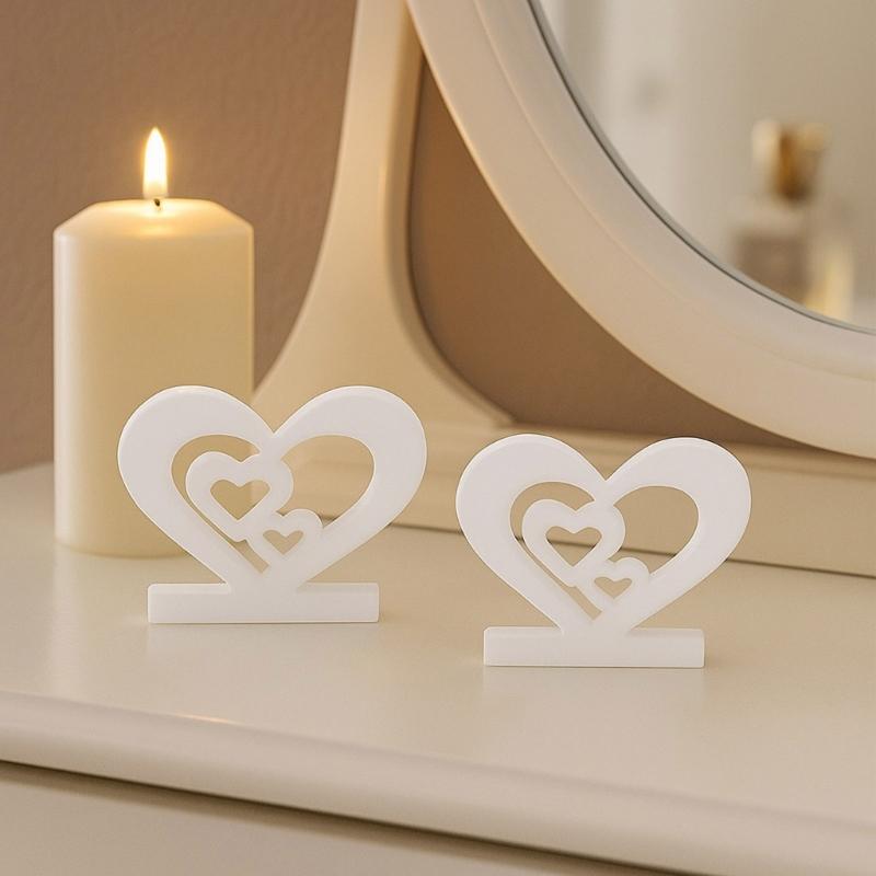 Hollowed Out Heart Shape Silicone Craft Mold Reusable Candle Holder Making Tool Gypsum Silicone Mould