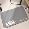 Cute Animal Design Doormat Diatom Mud Pad for Home Decor Water-filtering Mat Pad for Entrances of Toilets Bathrooms Kitchens