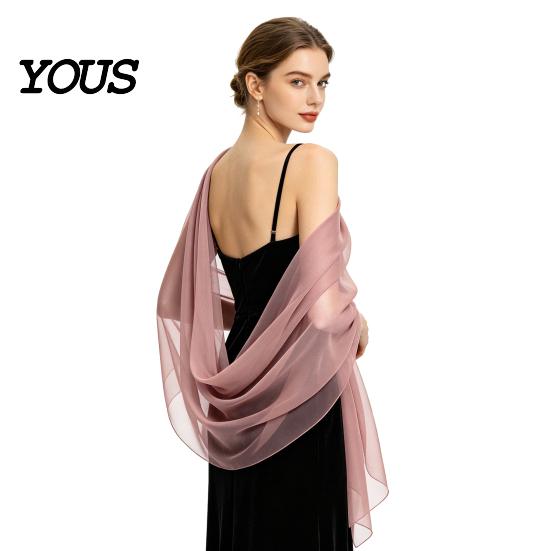 Comoda Coperta per Eventi Speciali Sciarpe e Coprispalle da Donna Abiti da Sera, Foulard da Matrimonio Trasparente Sposa, Sciarpa in Chiffon Morbida Abito Formale Donna, Elegante