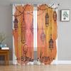 Lanterna Fiore di Pruno Tende Retrò in Garza Per Camera da Letto Bambini Schermo per Cucina Soggiorno Decorazioni per le Feste Tenda Voile