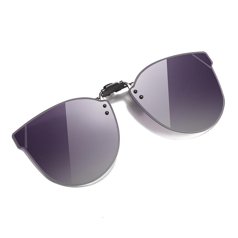 Sunglasses Polarized Clips Women'S Myopia Sunglasses Metal Clips Turnable Round Glasses 1023