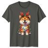 Shiba Inu Christmas Lights Reindeer Antlers Holidays Dog Unisexs Unisexs Graphic Tee