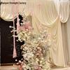 Biała Jedwabna Dekoracja Weselna na Scenę i do Domu - Zasłona